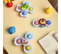 3 pezzi Giocattoli per bambini con ventosa - Giocattoli sensoriali per bambini e giocattoli per l'educazione precoce per bebè e bambini, giocattoli da bagno per bambini, giocattoli girevoli per bambin