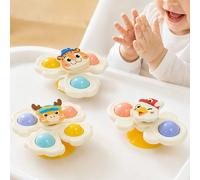 3 pezzi Giocattoli rotanti con ventosa a forma di animali cartoni animati carini, giocattoli da bagno, giocattoli per l'alimentazione, giocattoli educativi Montessori per la prima infanzia, regalo ada