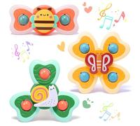 3 pezzi giocattoli sensoriali per neonati, giocattoli da bagno per bambini, spinner bambino con tettarella, regalo per compleanni bambini Montessori, giocattolo per bambini a partire da 1 2 3 anni
