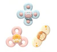 3 pezzi Giocattolo a ventosa girevole a forma di fiore, giocattolo rotante per bambini, divertente giocattolo da tavolo, per il bagno dei bambini, interazione genitore-figlio in casa, regalo di comple