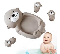3 Pezzi Giocattolo Lontra 1 Madre Lontra e 3 Cuccioli di Simpatica vasca da bagno galleggiante, facile da pulire, impilabile, vasca da bagno in gomma, giocattoli per i più piccoli che giocano