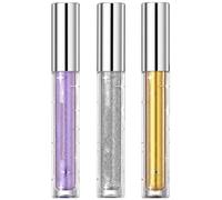 3 Pezzi Glitter Mascara Set per Ciglia, Mascara Colorato Scintillante Argento/Oro/Viola Glitter per Ciglia, Shiny Diamond Mascara Addensante Allungamento per Trucco Occhi Molto
