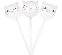 3 Pezzi Globi di irrigazione delle Piante, Waterer a Forma di Gatto 2, 4x9, 5 Globi di Vetro Automatici per Piante in Vaso Durante Il Viaggio (Facce Diverse)