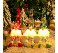 3 Pezzi Gnomo Natale con LED, Gnomi Natalizi Luminosi, Gnomi Natalizi con LED, Decorazioni Natalizie Gnomi con Cappello, Natalizie Gnomo Decorazioni, Gnomo Natalizio Illuminato (A)