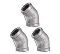 3 pezzi Gomito 45 Gradi 3/8\" NPT Femmina per Fitting Acciaio Inox 304