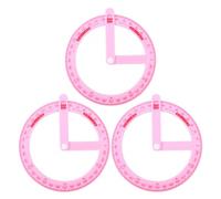 3 Pezzi Goniometro in Plastica ABS Rosa per Studenti, Scala Chiara | Braccio Girevole Facile da Spostare, per Scuola, Insegnanti e Alunni, Strumento Pratico per Apprendere Angoli