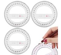 3 Pezzi Goniometro rotondo completo, strumenti di misurazione in plastica a 360 gradi matematica semicerchio organico cerchio goniometro disegno modello strumento di progettazione righello