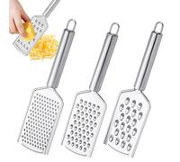 3 Pezzi Grattugia Formaggio Manuale, 3 Diverse Dimensioni dei Grattugia per Carote, Zester Limone Scorza, Gratta in Acciaio Inox Formaggio, Grattugia, per Parmigiano, Agrumi, Noce Moscata