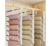 3 Pezzi Grucce Multiple Salvaspazio, Appendi Pantaloni, Hanger Jeans, Organizer Richiudibili Stampelle Armadio, Attaccapanni, Gruccia Pant Hangers, Appendini per Camicie Sciarpe Porta Gonne Cravatte