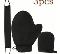 3 pezzi Guanti per autoabbronzatura e applicatore per la schiena, adatti per guanti per abbronzatura viso e corpo, applicatore per la schiena, guanti applicatori per lozione corpo, olio abbronzante ra
