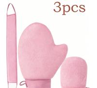 3 pezzi Guanti per autoabbronzatura e applicatore per la schiena, adatti per guanti per abbronzatura viso e corpo, applicatore per la schiena, guanti applicatori per lozione corpo, olio abbronzante ra