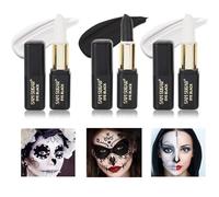 3 Pezzi Halloween Make-up Stick - Nero Bianco Face Paint Set per Vampiro, Zombie, Scheletro, Clown - Rossetto Teatrale per Feste in Maschera