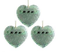 3 pezzi Heartfelt Elephant Sisterhood Keepsake - Ornamento ispiratore dell'amicizia con cuore acrilico effetto vetro marino, decorazione natalizia da appendere e regalo sentimentale per sorelle