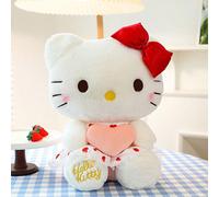 3 pezzi Hello Kitty Peluche Bambola che abbraccia un cuscino a forma di cuore e fiore, Bambola imbottita a forma di farfalla, Regalo per Ragazze, Compleanno, Festività 30cm,25 centimetriTessuto