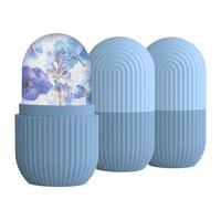 3 Pezzi Ice Roller Viso,Cubetti di Ghiaccio Riutilizzabili,Massaggio Glaciale,Rinfrescante e Lenitivo,Antagonista del Gonfiore Facciale (blu)