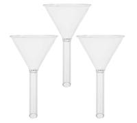 3 Pezzi Imbuto di Vetro da Laboratorio a Bocca Larga 40mm | Vetreria da Laboratorio, Forma Triangolare, per Filtraggio e Riempimento, Leggero e Portatile