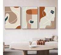 3 Pezzi Immagini Murali,Quadro Tela Con Motivo a Blocchi di Colore Astratti e Linee Moderno Minimalista Poster e Stampa Immagine Parete Soggiorno Cucina Decorazione-50*60cm/(20*24pollici)Senza cornice