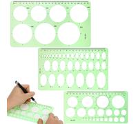 3 pezzi in 1 set Modelli di disegni multiuso Misurazione righelli geometrici