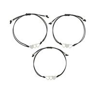 3 Pezzi in Acciaio Inox a Forma di Cuore Filo di Cera Braccialetto Intrecciato Braccialetti Dell'amicizia Gioelleria raffinata e alla Moda pulseras Mujer pulseras Attractive