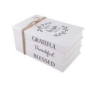 3 pezzi in bundle rustico finto libro ornamenti in stile pieghevole, progettato per la decorazione della casa su caminetti, cesti e comodini (desiderio)