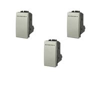 3 Pezzi Interruttore Unipolare 1P 16A Compatibile con BTicino Living Light | Silver | Incasso Supporto