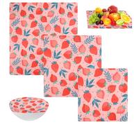 3 Pezzi Involucri di Carta Cera Dapi, Set di 3 Dimensioni, Riutilizzabile Fogli Cera D Api per Alimenti Pellicola Alimentare Ecologica Beeopak Cotone Biologico Beeswax Wrap per Avvolgere Cibo