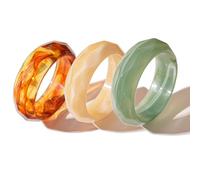 3 Pezzi Irregolare Punk Resina Acrilica Bracciale, Braccialetti Irregolari Colorati Bracciale Quadrato, Geometrico, Colorato, Largo, a Forma di Cupola, Alla Moda, per le Vacanze di Tutti i Giorni