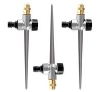 3 Pezzi Irrigatore da Giardino Automatico Regolabile 360 in Metallo, Irrigatori