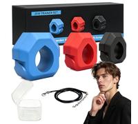 3 Pezzi Jaw Trainer Facciale, Silicone Jaw Exerciser per Uomini e Donne,Double Chin Exerciser,Bocca Muscolo Face Lift Tenditore Strumento di Serraggio, Allenamento per Viso, Blu + Rosso + Nero