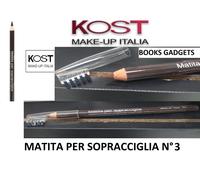 5 pezzi Kost Make Up Italia MATITA SOPRACCIGLIA N°3 Marrone C/Pettine Separatore