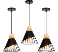 3 Pezzi Lampada a Sospensione Design E27 Industriale Lampada Da Soffitto Moderna
