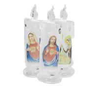 3 pezzi LED a di candela per la Notte Santa Gesù Lampada a candela
