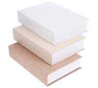 3 pezzi libri decorativi in lino per da