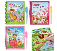 3 Pezzi Libro Magico ad con Acqua da Colorare, Magic Water Drawing Book, Libro di Pittura ad Acqua per Bambini, Water Book da Disegno, Per Bambini Dai,rosa