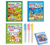 3 Pezzi Libro Magico ad con Acqua da Colorare, Magic Water Drawing Book, Libro di Pittura ad Acqua per Bambini, Libro da Colorare, Water Book da Disegno, blu