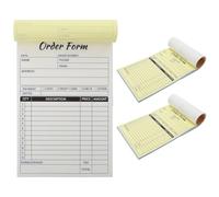 3 Pezzi Libro Ordini Duplicato Order-form, 100 Fogli, Carta Bianca | Doppia Copia, Cartone Rinforzato, Gestione Accurata di Acquisti e Servizi, Portatile per Viaggi e Ristorazione