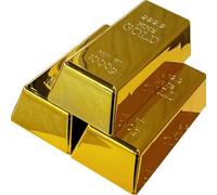 3 Pezzi Lingotto d'oro Falso di Mattoni d'oro Finti Lingotti d'oro Lingotti Decorazioni Lingotti d'oro Realistico Lingotto d'oro Puntello di Mattoni Puntello di Film Fermacarte