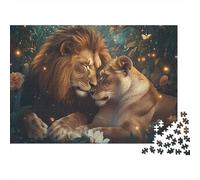 3 Pezzi Lion Couple Tender Moment Set Di Biancheria Da Letto Con Stampa 3D in Microfibra Con Chiusura A Strappo Fantasy Wildlife Art Style Per Tutte Le Stagioni Per Ragazzi E Ragazze 52x38cm/1000pcs