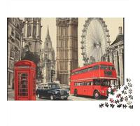 3 Pezzi London Landmarks Set Di Biancheria Da Letto Stampa 3d in Microfibra Copripiumino Con Cerniera Vintage Cityscape Style Decorazione Per La Camera Da Letto Per Bambini,Ragazzi E Ragaz 52x38cm/100