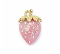 3 pezzi/lotto in acciaio inossidabile smaltato a forma di lisca di pesce infradito fai da te ciondolo collana conchiglia fragola gioielli estivi oceano-YE829-2x3