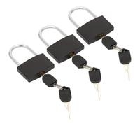 3 Pezzi Lucchetto armadietto Lucchetti per Valigie con Chiavi 28mm Piccolo Bagagli Lucchetto con Chiave per Borse da Viaggio Palestra Armadietto Nero