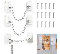 3 Pezzi Lucchetto Frigorifero Bambini, Autoadesiva Blocco Frigorifero, Bambini Lucchetto Armadio, Casa Limitatore di Apertura Finestra, Serrature per Finestre, Catena per porte Senza Foratura