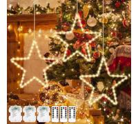 3 Pezzi Luci Da Fata A Forma Di Stella, Catena Luminosa Natalizia Con Telecomando, Per Feste, Natale, Matrimonio - Batteria, LED