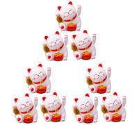 3 pezzi Lucky Cat Cake Ornament Lovely Baking Ornament Cartoon Cake Topper White