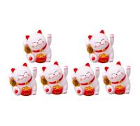 3 pezzi Lucky Cat Cake Ornament Lovely Baking Ornament Cartoon Cake Topper White