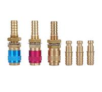 3 Pezzi M10 Raffreddato ad Acqua e Adattatore per Gas Connettore Rapido Raccordo Tubo Flessibile Rosso + Giallo + Blu per Torcia per Saldatura TIG