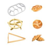 3 pezzi macchina per il pane, stampo per il pane, stampo per croissant, utensili da forno, tagliapane, stampo in plastica (rotondo + ovale + triangolare)