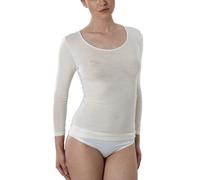 EMMEBIVI Confezione da 2 Pezzi Canottiera Donna Manica Lunga in Lana E Seta Capo Realizzato in Lana Merino Extra Fine. Disponibile nei Colori Bianco e Nero.