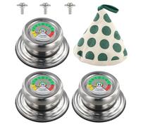 3 Pezzi Manico Coperchio Pentola con Termometro, Pomello Coperchio Pentola Universale Maniglie, Pomello di Ricambio per Coperchio Della Pentola, Maniglia del Coperchio con Tappo Termoisolante