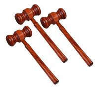 3 Pezzi Martelletto da Giudice in Legno Marrone, Mini Portatile | Asta e Regalo, Adatto a Presidente del Consiglio e Dirigente, Accessorio da Tavolo Compatto